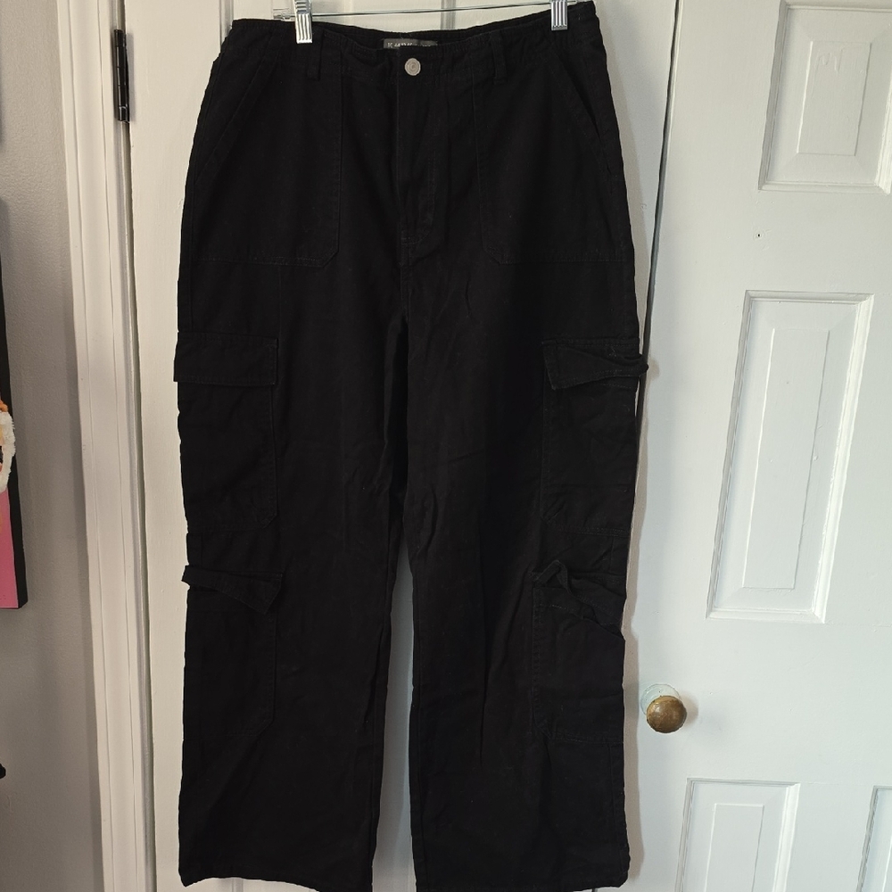 Primark Black Wide Leg Cargo Pants